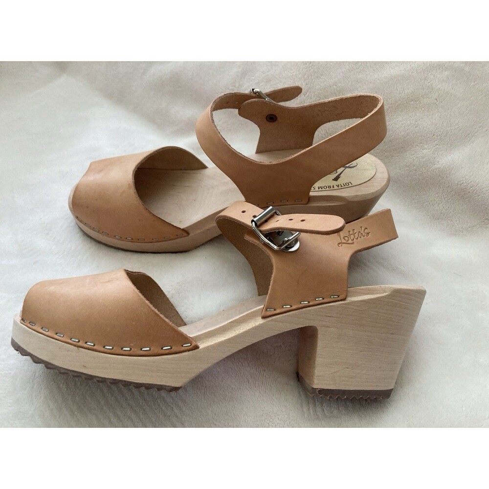 NEW Lotta from Stolkholm Spruzzato Leather Clogs Sandals 41 Boho Hippie